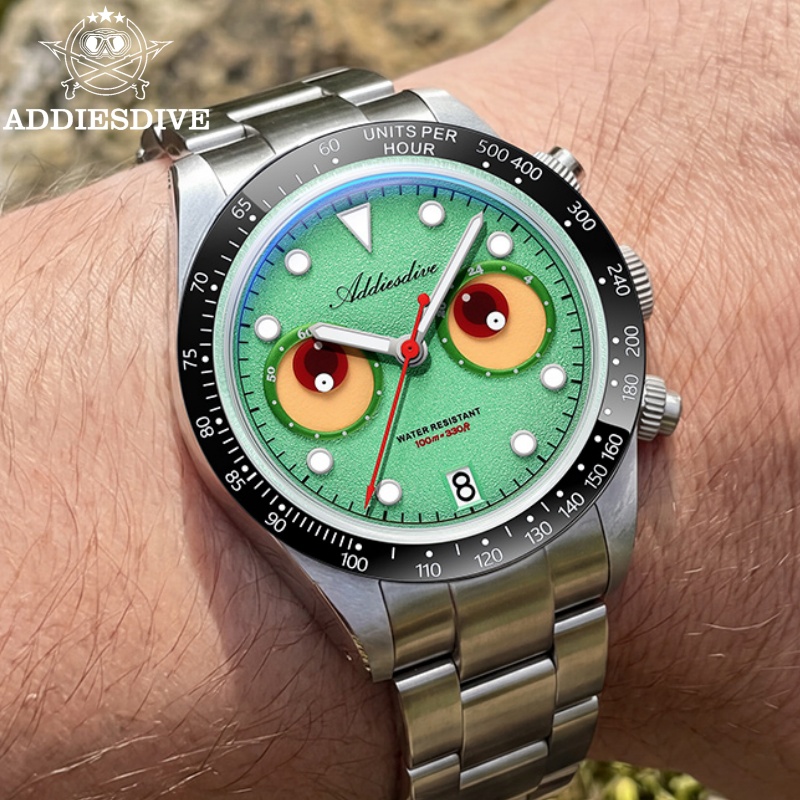 Watch Crown Pusher - ADDIESDIVE Orologio da Uomo di Alta