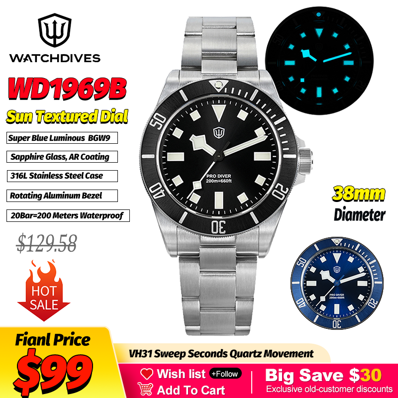 Watchdives WD1969 Orologi da p - Smartwatch Luxury Watches recensione e prezzo