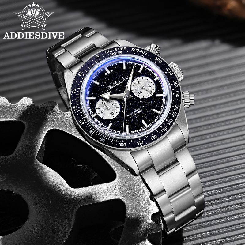 ADDIESDIVE VK64 Cronografo Oro - Watch Crown Pusher recensione e prezzo